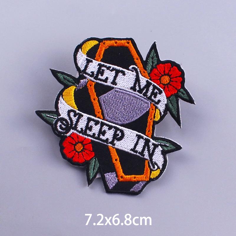 Punk Funny Skull Embroidery Patch Iron On Patches For Clothing Thermoadhesiv Patches On Clothes Fusible Badges Sewing Applique