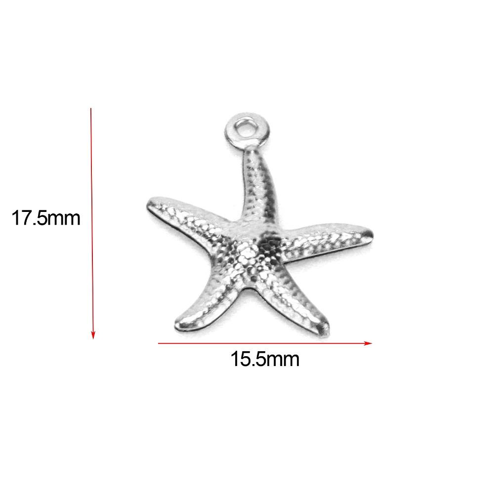 50pcs Stainless Steel Beach Jewelry Small Ocean Starfish Pendant Starfish Pendant Earring Making