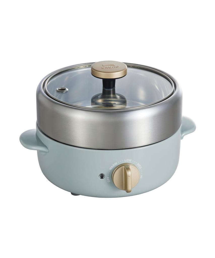 BRUNO Electric Pot, BOE115-BGR, Compact Multi-Grill Pot for One or Two People, Tabletop, Blue-Green