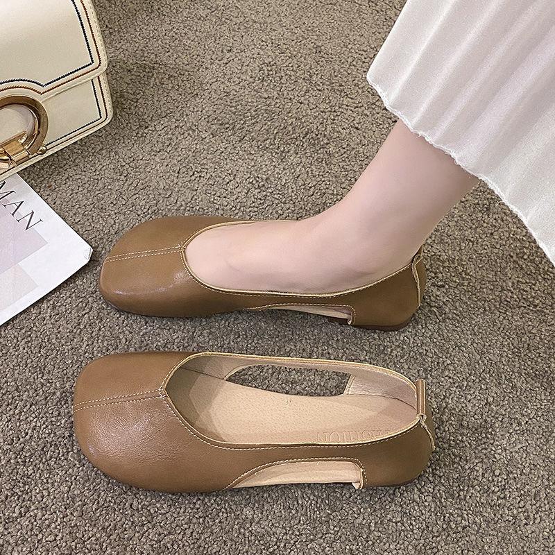 Ladies Footwear Square Toe Slip-on Women's Flat Shoes Summer Comfortable and Elegant Fashion With Discount Social 39 Shoe Sale
