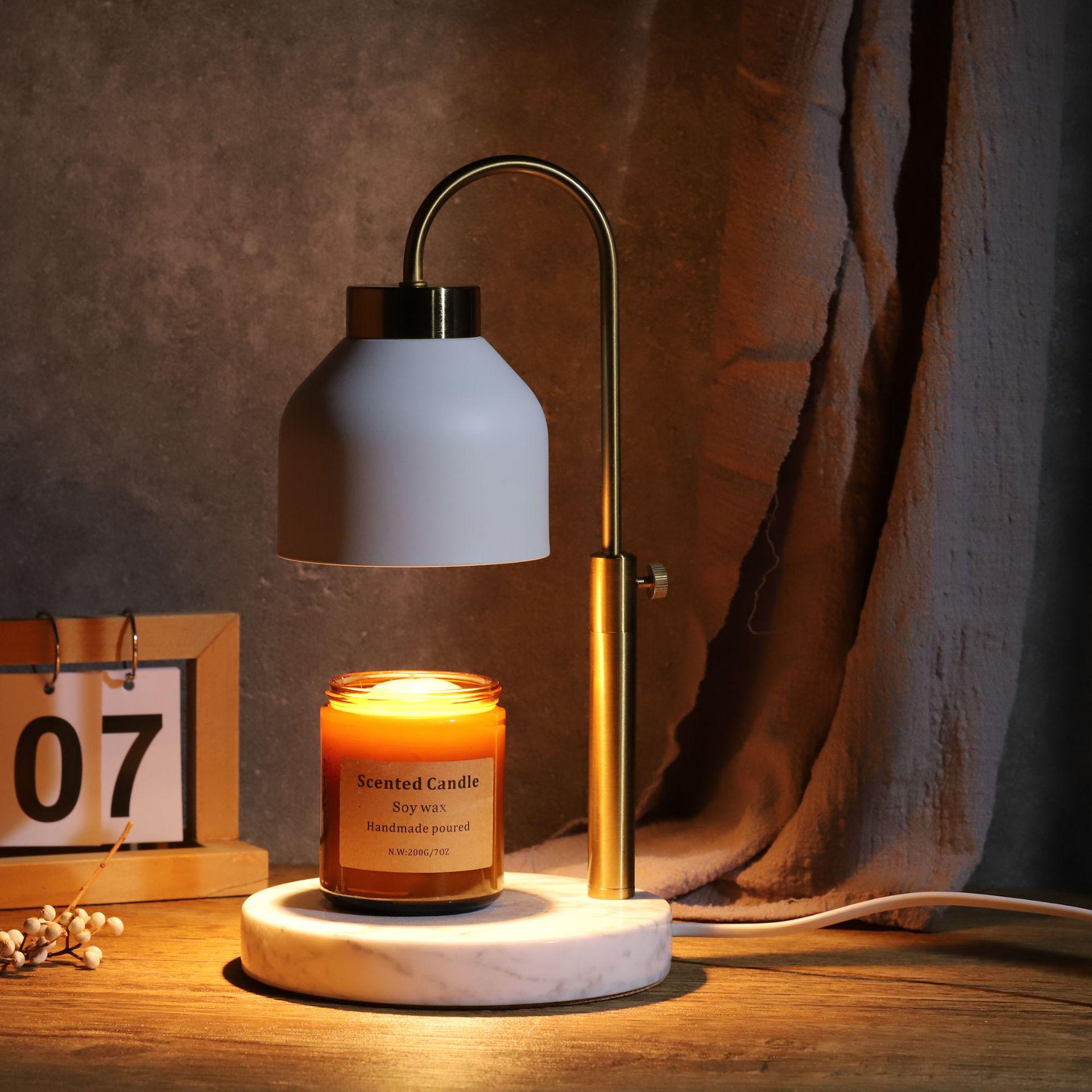 Adjustable Marble Aromatherapy Wax Melt Lamp for Bedroom Ambiance