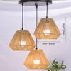 JOYINLED Boho 3 Light Rattan Pendant Lamp Retro Ceiling Hanging Light Fixture for Living Room Home Decor E27 Indoor Lighting