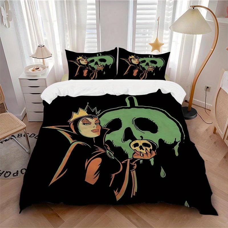 

3pcs set Snow White Poison Apple 1pc of quilt cover+2pcs of pillowcase, no core, print bedding, All Seasons Bedroom Setting043 135x200cm