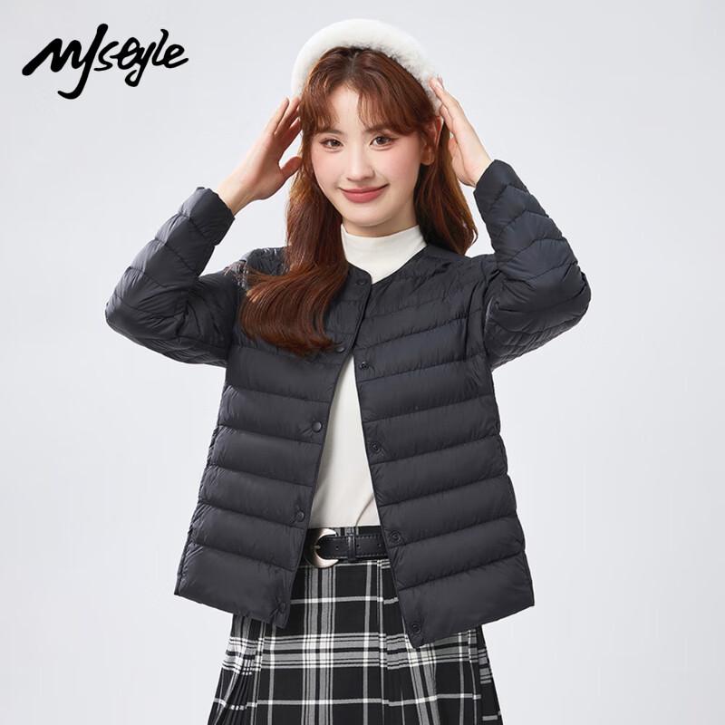 

MJ STYLE Women s Lightweight Round Neck Down Jacket XL