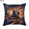 1pc, 2D Flat Steampunk Pigeon Pillowcase, Dark Blue Pillowcase, Single-Sided Print, for Sofa Bed Decoration, Suitable for Bedroom and Living Room. Ple