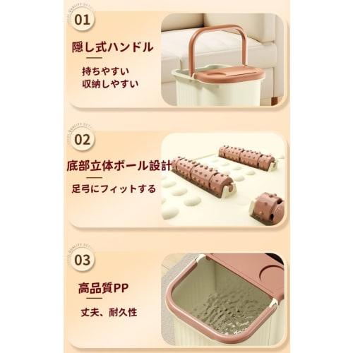 Kbelík na koupel nohou, Koupel nohou, Namáčení lýtek, Hluboký umyvadlo na mytí nohou, Ohřívač kolen a lýtek, s otočnými kolečky, Válečky, Masáž, Silný, Domácí zdravá koupel nohou