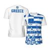 Camisetas de Flag Football da Grécia para Homens Moda Verão Emblema Nacional Camisa Estampada 3D Casual Secagem Rápida Respirável Camisetas Tops