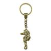 Marine Life Turtle Ocean Creature Pendant Antique Bronze Metal Keychain with 30mm Ring for Men Fashion Gift
