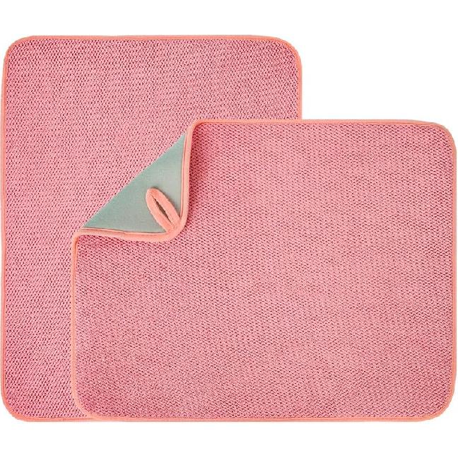 1 Pack Microfiber Dish Drying Mat for Kitchen Counter,Ultra Absorbent Dish Drainer Mat ,Dish Drying Pad , Dish Rack Mat 20×15 Inch (Gray)