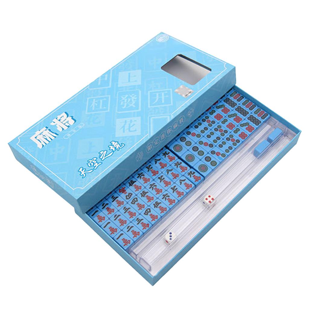Portable Small Mahjong Set Mahjong Board Games For Adults Traditional Chinese Mahjong Tiles Outdoor Dormitory Travel Game