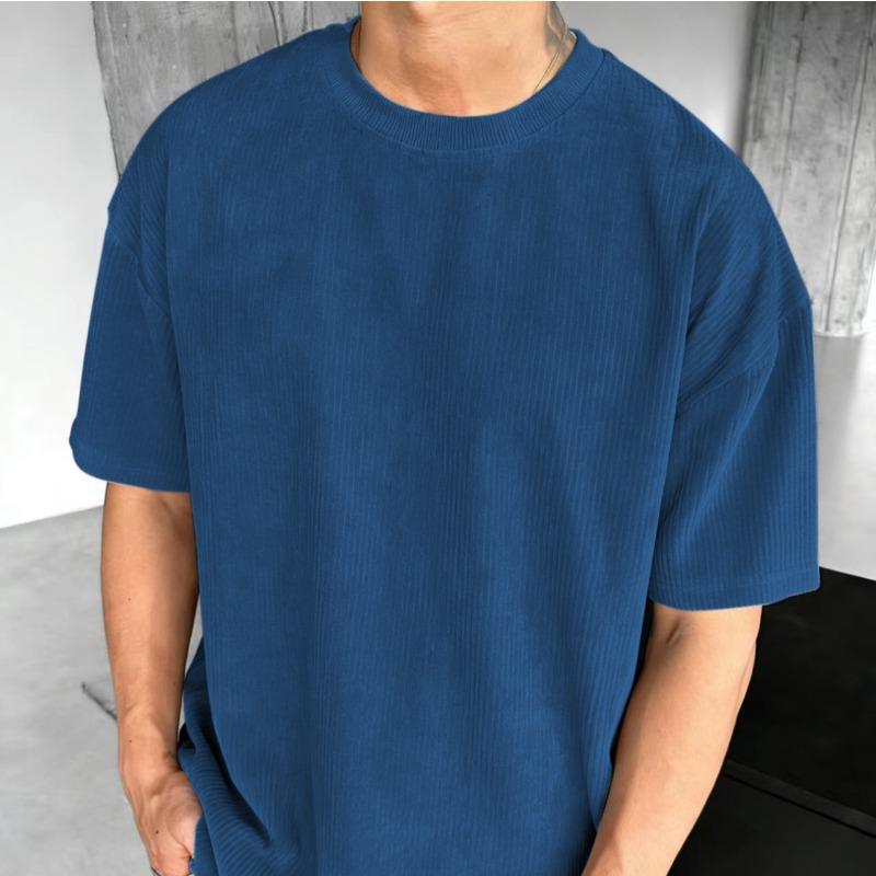 Neues einfarbiges lässiges trendiges Rundhals-Kurzarm-Herren-T-Shirt