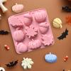 Silicone Pans For Baking 9-Cavity Fall Pumpkin Silicone Cake Molds Fall Decor Maker Craft Supplies For Thanksgiving Halloween