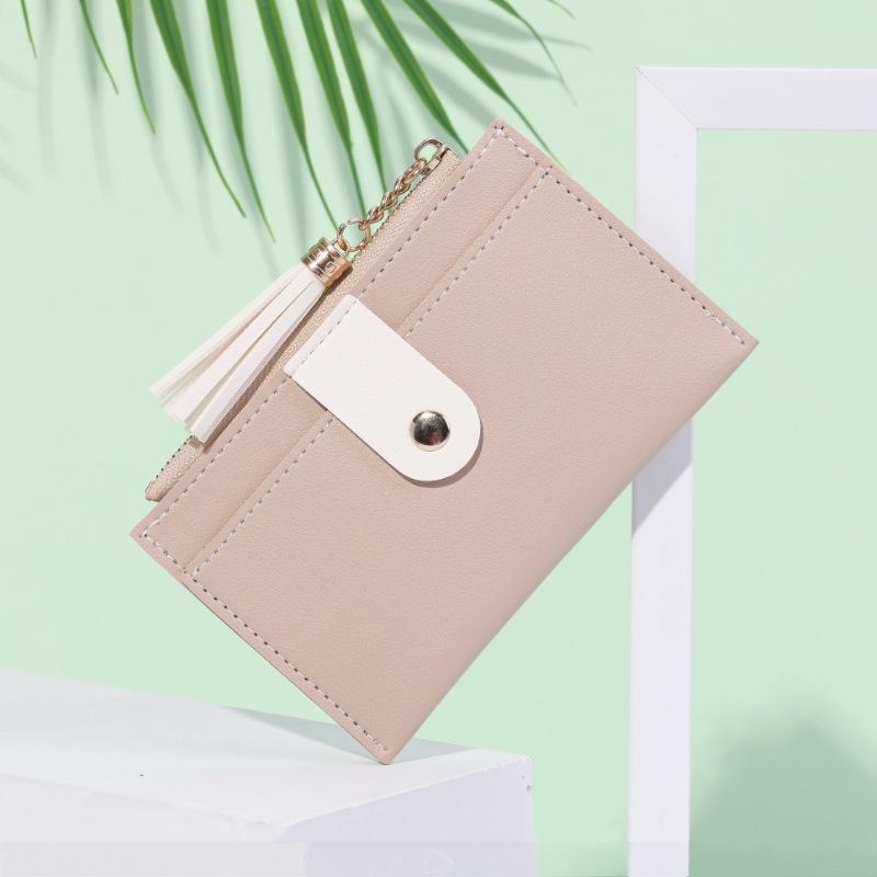 

IELGY Корейский стиль Мозаика кисточка молния пряжка кошелек для монет Женщины хаки