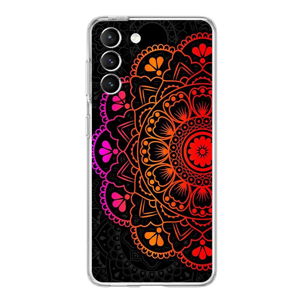 Mandala flower totem Clear Silicone Phone Case For Samsung Galaxy S23 S22 5G S20 Ultra S21 FE 5G S10E S9 S8 S10 Plus Soft Cover