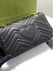 Klasická retro Crossbody taška s dvojitým G, srdcom, vlnou a krížom: Dámska miniatúrna taška cez rameno Marmont z pravej kože
