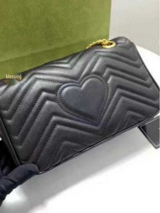 Klasická retro Crossbody taška s dvojitým G, srdcom, vlnou a krížom: Dámska miniatúrna taška cez rameno Marmont z pravej kože
