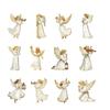2D 12 Piece Set Of Victorians Angel Wooden Decoration Set, Traditional Holiday Home Window Decoration