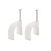 100Pcs Circle Cable Clip Wire Clamp 25mm PE with Steel Nail for Fixing Management
