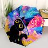 1pc Witch Cat Automatic Open 8-Rib Windproof Umbrella, Travel & Commuting, Suitable for All Seasons, Lightweight Portable 146