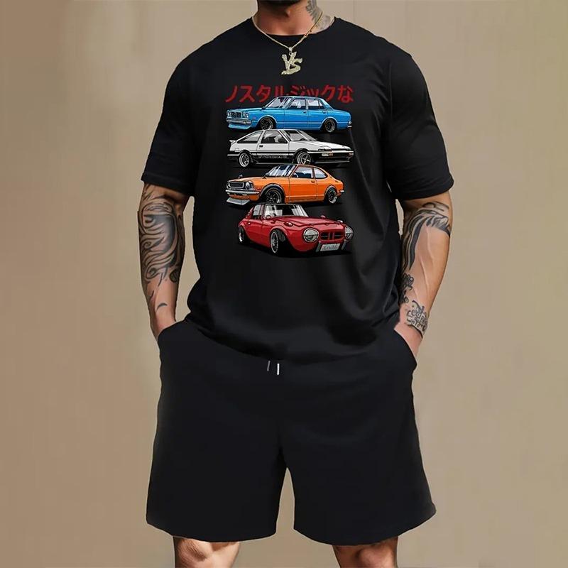 Nuova Moda Uomo Abbigliamento Sportivo Estivo Casual T-shirt a Maniche Corte da Uomo e Pantaloncini Set Base a Due Pezzi Asciugatura Rapida