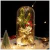 Simulation Weihnachtsbaum Dekoration LED Licht Ewige Blume Glasabdeckung Geschenkbox Weihnachten Valentinstag Geschenk Dekoration