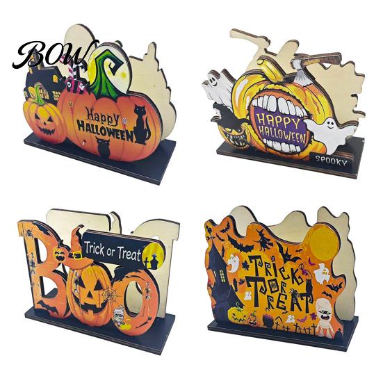 Seasonal Home Accents Halloween Wooden Napkin Holder, Ghost Pumpkin Decorative Tabletop Tissue Dispenser, Gift for Paper Storage Organizer Holiday