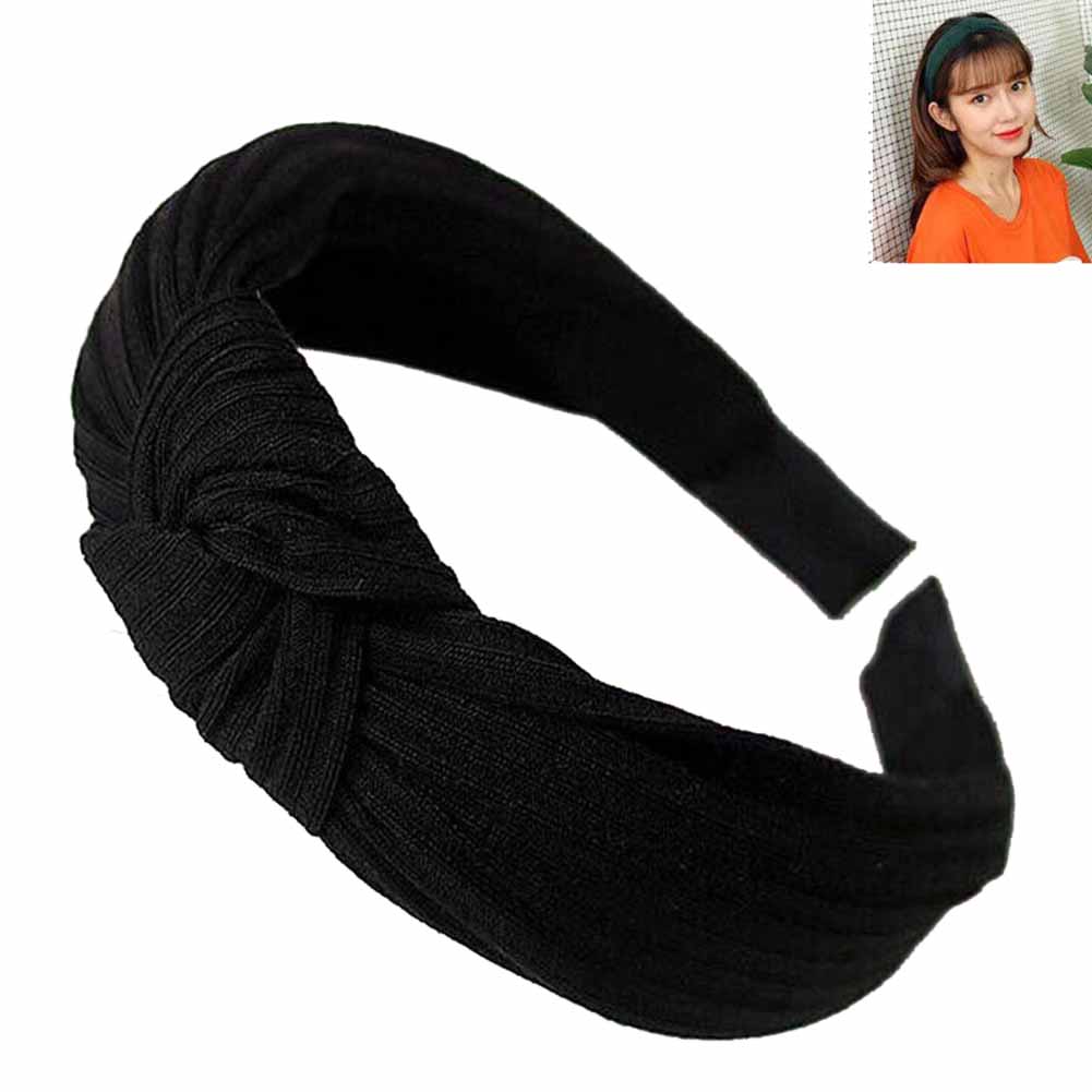 Cross-Knotted Solid Color Fabric Headband