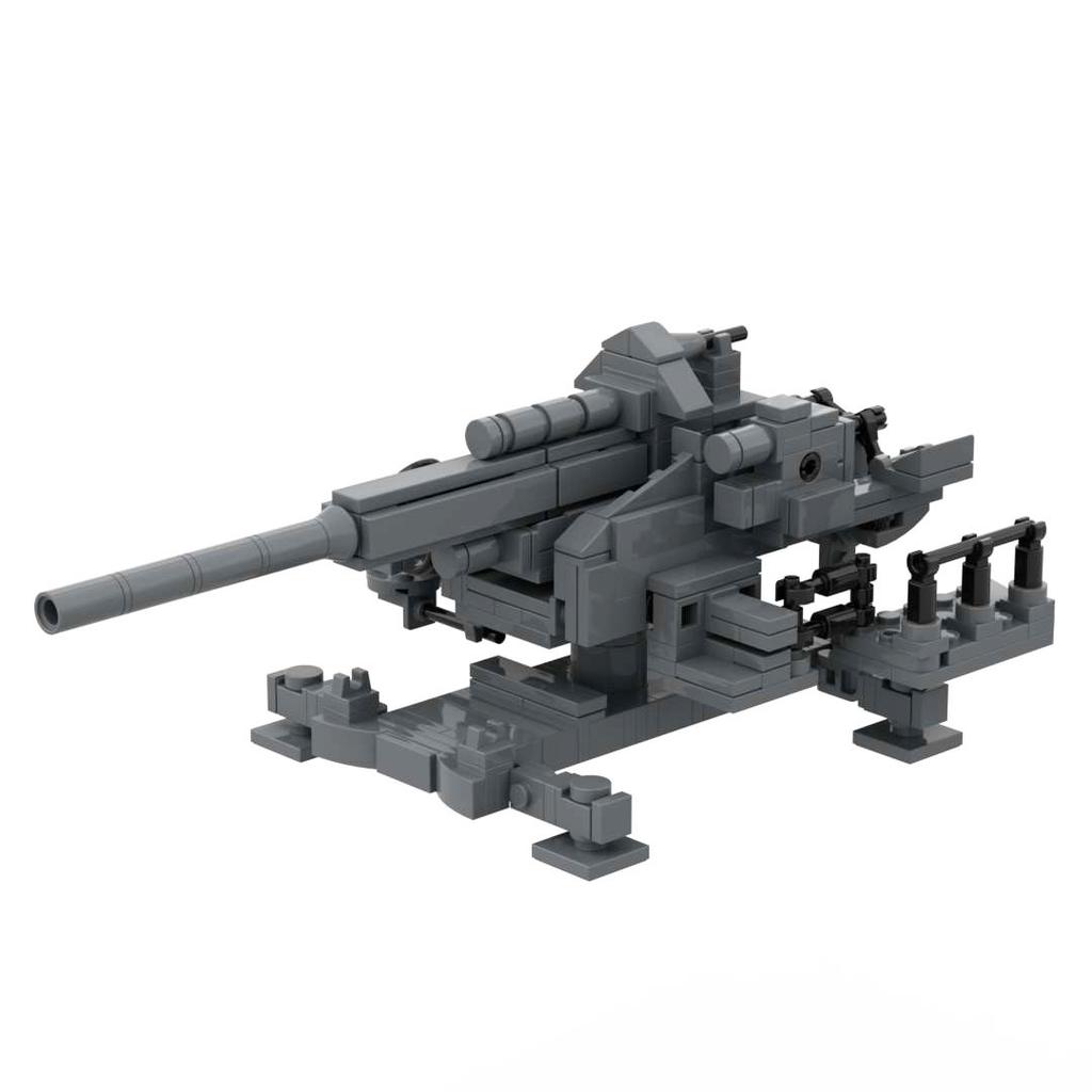 WW2 12.8 Cm Flak 40 Anti-aircraft Gun Building Block Toy German Military Bricks Set Flak40 with Soldiers
