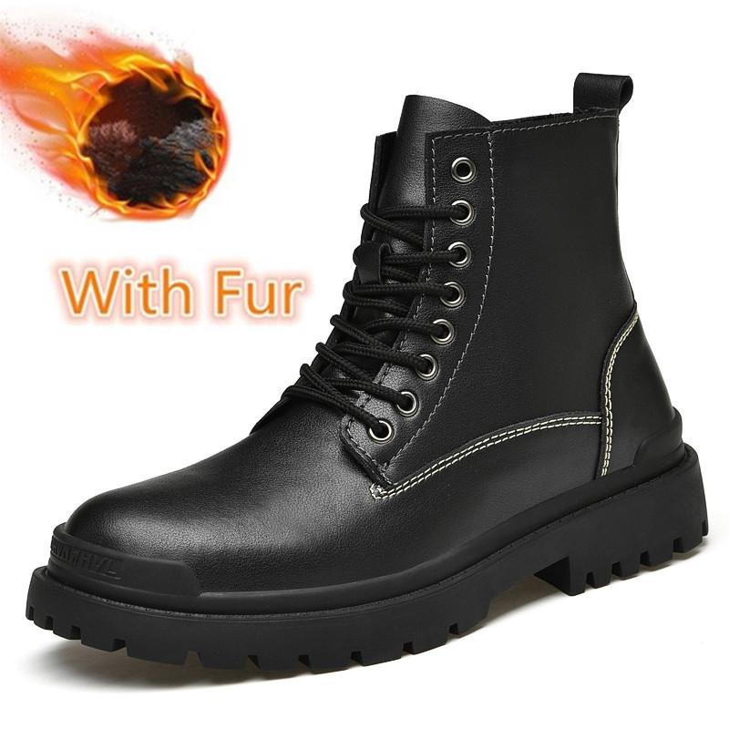 Men'S Winter Boots Retro Leather Casual Shoes Brand Motocross Motorcycle Boots Men Handmade Military Tactical Shoes Big Size 47