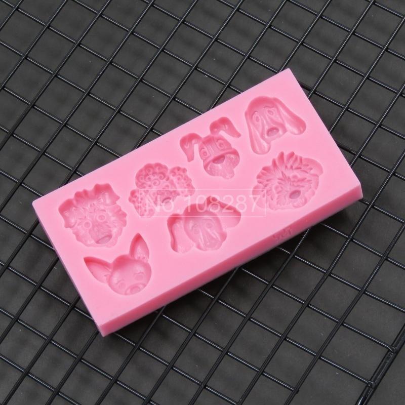 Animal Dogs Head Silicone Chocolate Mold Fondant Cake Baking Supplies Sugar Mold Tool Silicone Mold