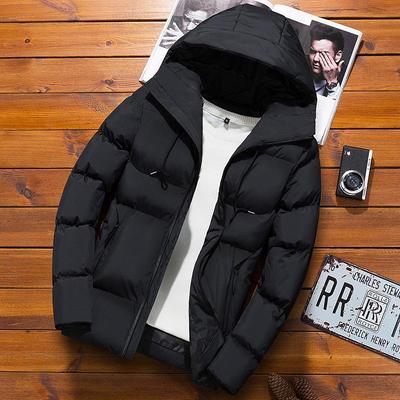 Men's Winter Hooded Slim Fit Thickened Down Cotton Jacket, Warm Short Coat, Plus Size, Trendy Design