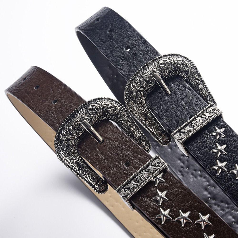 

Урожай пояс зірка заклепки талії ремінець модний жіночий пояс верблюд