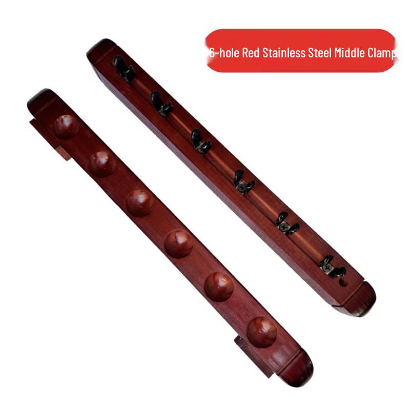

Wine Red 6-Hole Billiards Cue Rack Tray