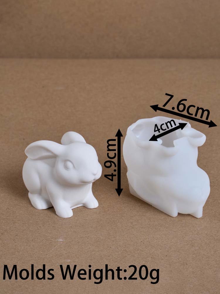 

3D Cute Rabbit Silicone Candle Mold DIY Easter Bunny Ornament Gypsum Molds Soap Concrete Resin Crafts Making Home Decor Supplies