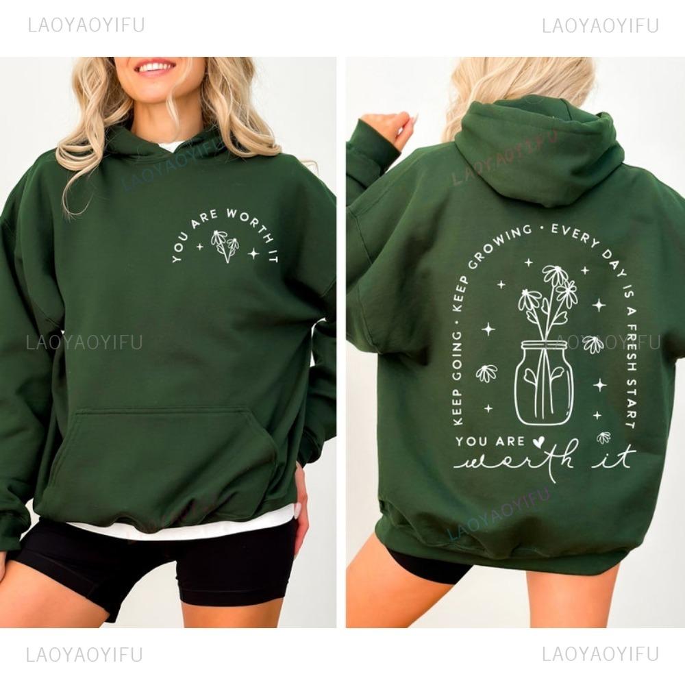 

Толстовка «Ты этого достоин», Толстовка «Продолжай двигаться», Толстовка с позитивными цитатами, Мотивационная толстовка, Вдохновляющая толстовка «Любовь к себе», Зимний пуловер 3XL