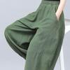 Vintage Chinese Style Summer Pure Cotton Faux Linen Women's Loose Tai Chi Pants Harem Long Lantern Pants Design