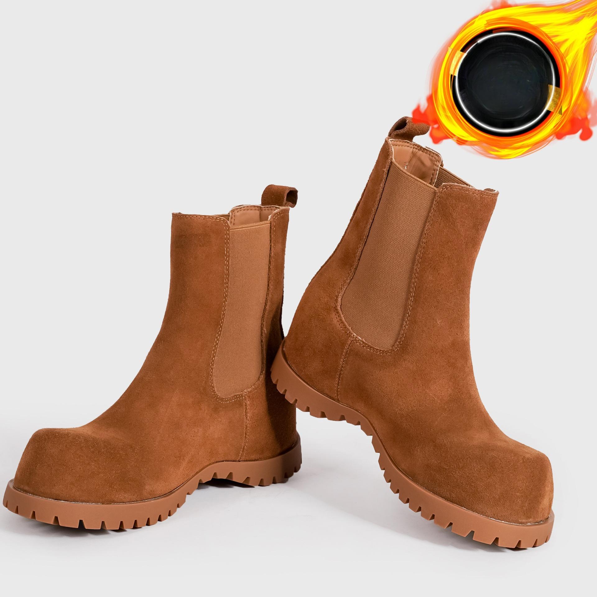 

New Style Women s Shoes: Thick-soled, Height-increasing, Short-leg Sleeve Boots 40 коричневий