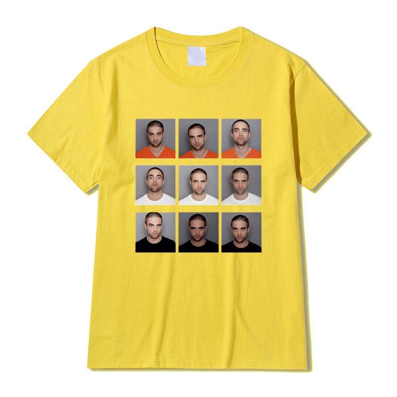 Edgy Viral Meme T Shirt Robert Pattinson Mugshot Nine Picture Grid Portrait Print Summer Ins Trendy Unisex Cotton Graphic Tops