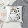 Mofusand Cow Square Pillowcase Polyester Linen Velvet Pattern Zip Decor Throw Pillow Case Home Cushion Cover