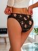 Women's Printed Thong Breathable Stretchy Intimates Panties