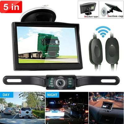 Car Backup Camera 5-inch Hd Monitor Wireless Transmitter Receiver Infrared Night Vision Rear View