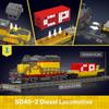 Mould King 12027 MOC Remote Control EMD SD40-2 Diesel Locomotive Railroad Train Building Block Set Kit 1170 Railroad Freight Cargo Car