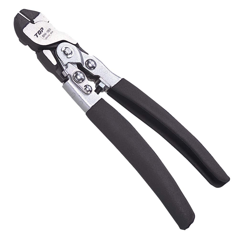 TOP Industrial Powerful Cuts up to Piano Hard Steel Cutter with Power Made in Japan (TOP) BNI-180 Nippers, 1.6mm Diameter, Wire, Wire, Booster,
