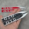 VW GTI GOLF 2026 Hot For VW VOLKSWAGEN 2Pcs Red Black Metal Logo GTD Emblem Car Fender Side Badge For Volkswagen VW Golf 7 6 5 4
