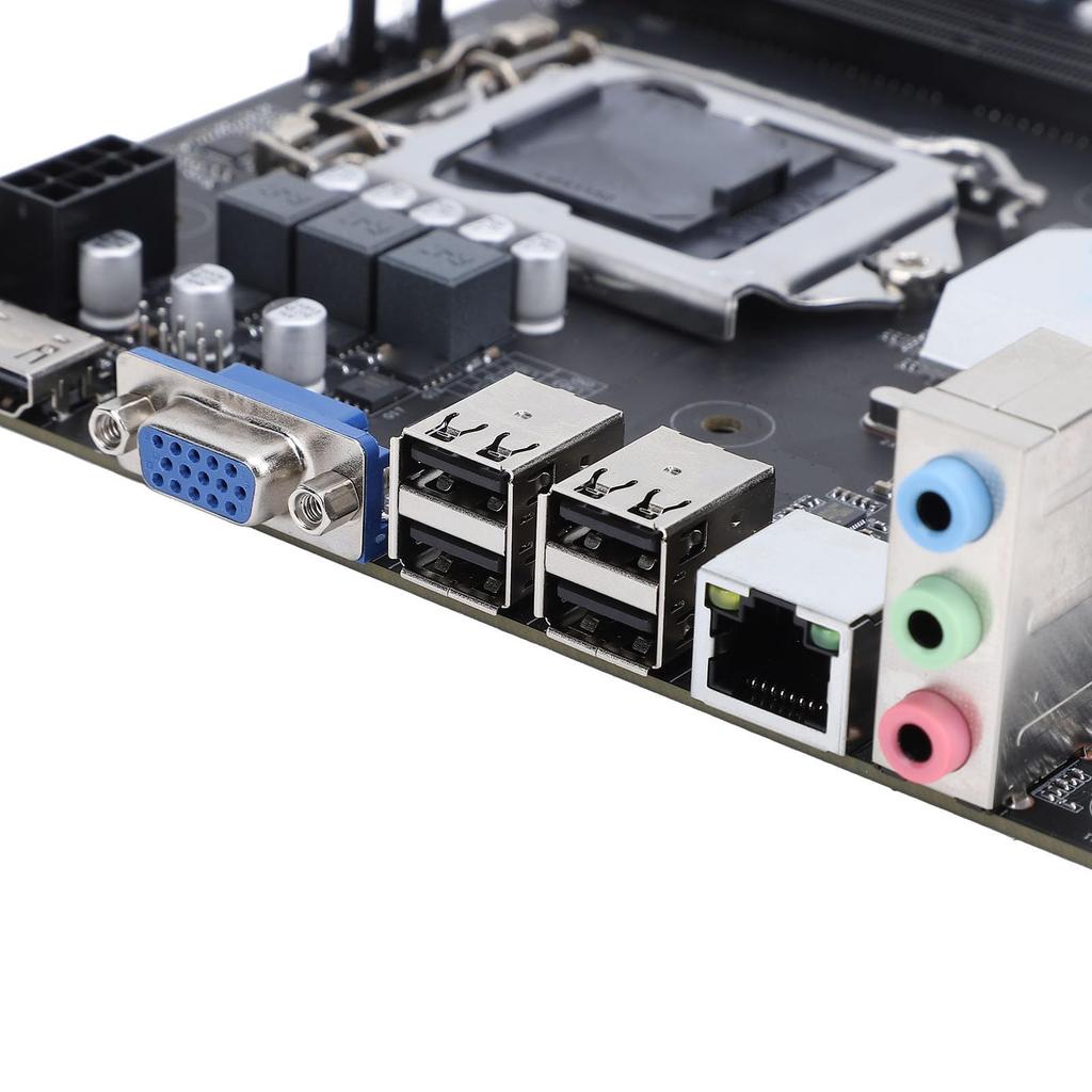 H81M I LGA1150 Computer Motherboard with 16GB DDR3 Memory, NVME M.2 Interface, 3.0, USB 2.0, for Home, Office, and Gaming