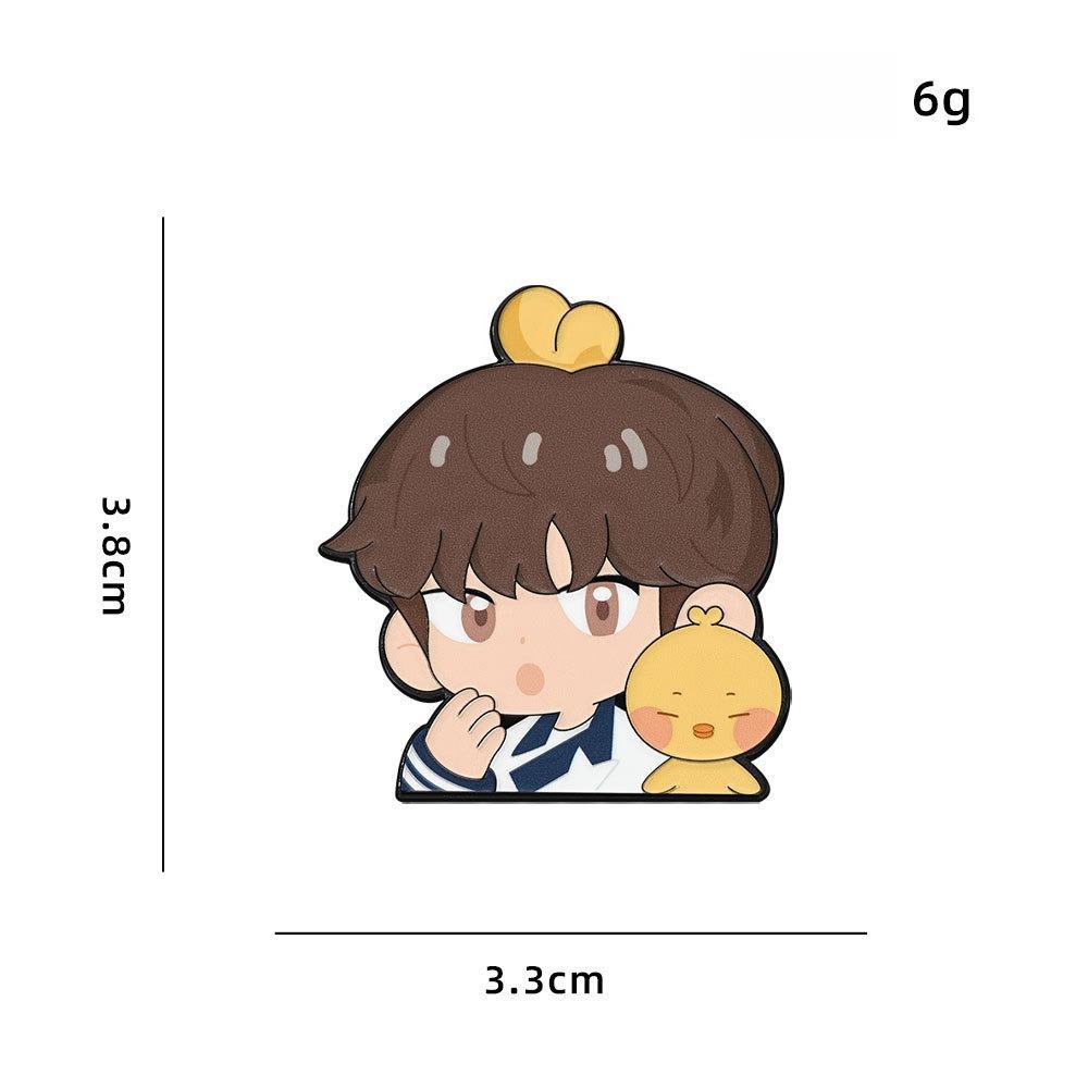

BTS Kpop Cute Cartoon Idol & Animal Acrylic Brooch, Cartoon Character Pin Badge, Kpop ARMY Fans Backpack & Clothing Accessory 1