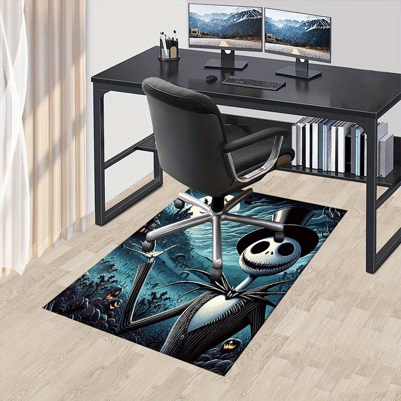 Office Rug Jack Skellington, Halloween Town Theme 3D Printed Anti-Slip Rug-Machine Washable for Living Room