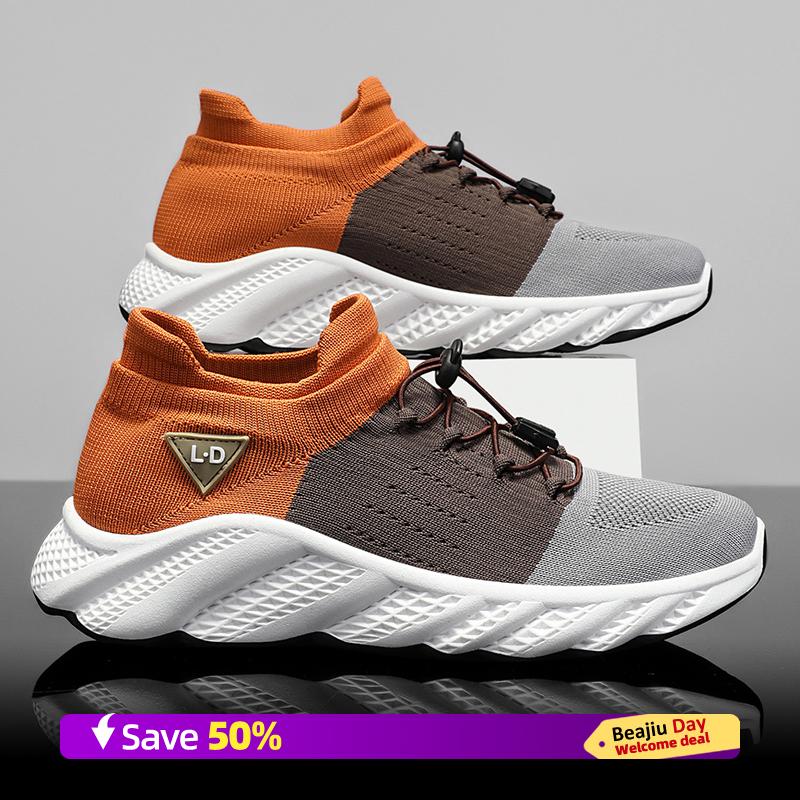 

Мужская обувь Сетчатая ткань Марафон Спорт Бег Дышащая Легкая Удобная Спортивная Нескользящая Эластичная лента Кроссовки 38 оранжевый