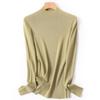 Machine Washable Fine-Spun Wool Sweater: 2026 Autumn/Winter Women's Slim Fit Knit with Half-High Collar.