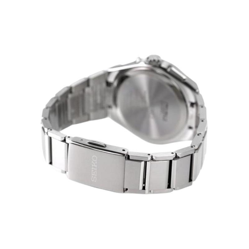 SEIKO Antimagnetic Fully Automatic Calendar Solar Quartz Titanium Strap Men's Watch Black Dial SBXY039